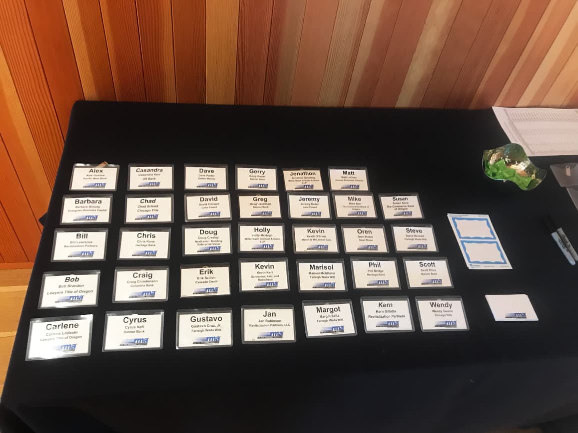 Name cards of conference participants